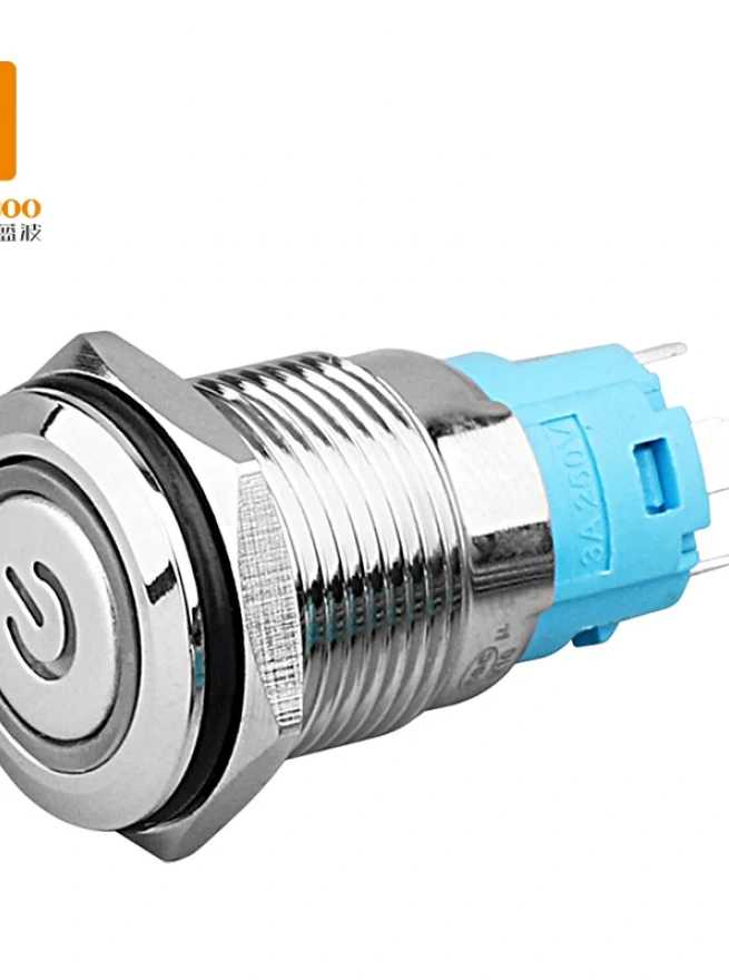 LB16A2 16 mm Physical Button Switch, Metal Material, Dust & Waterproof, Multiple Voltage Options Available with LED - Latching